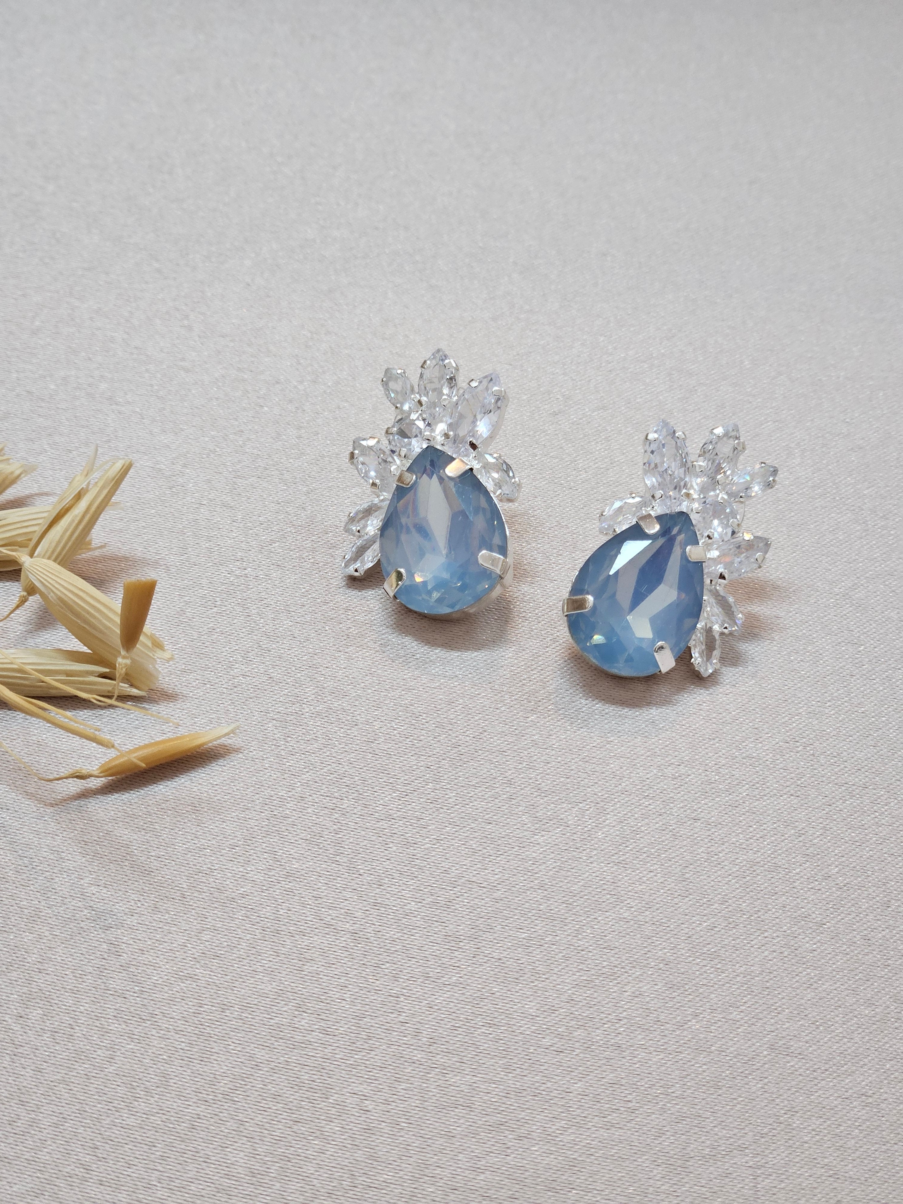 Baby Blue Earrings And Ring