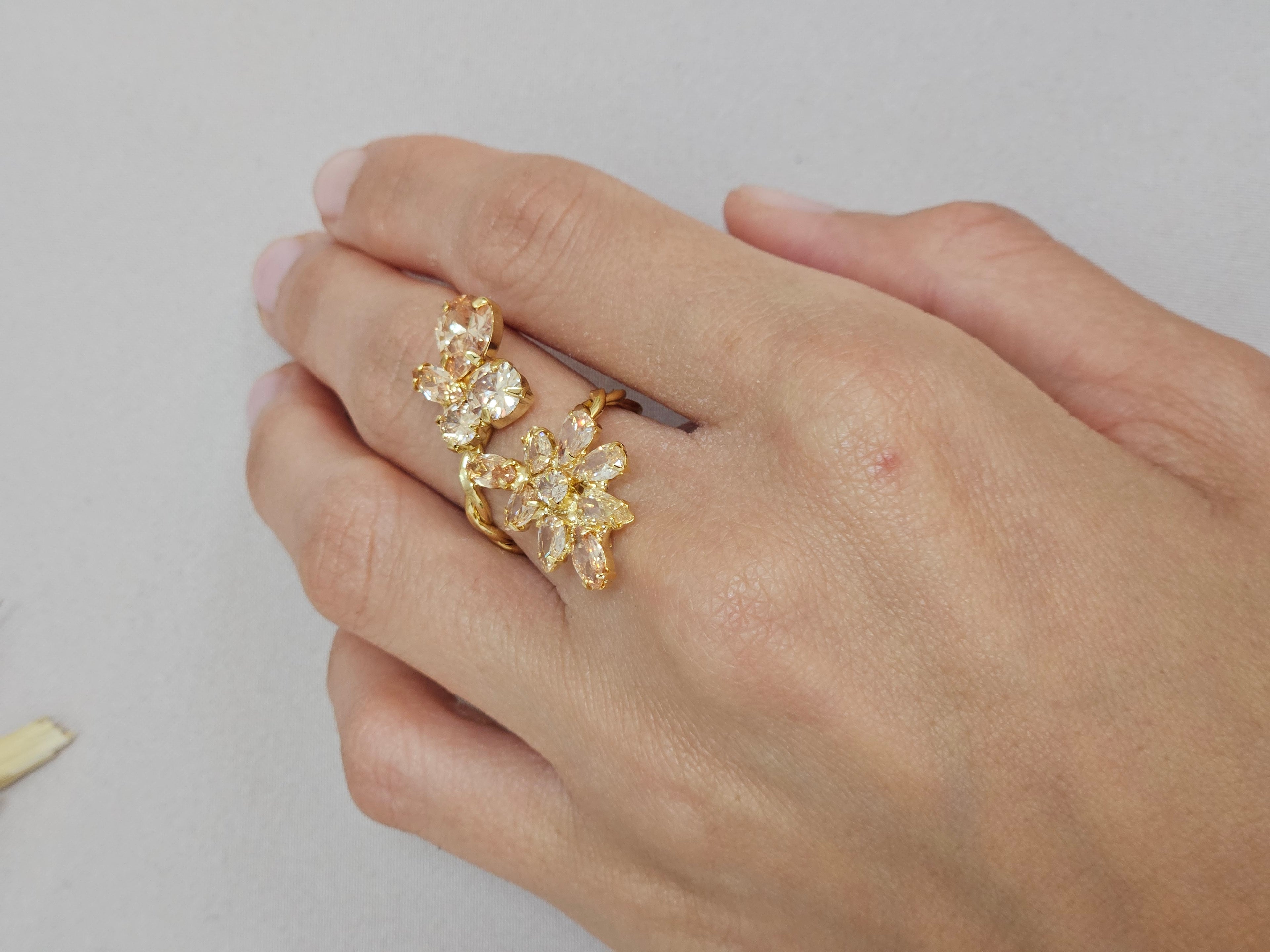 Floral Champagne Jewelry Set