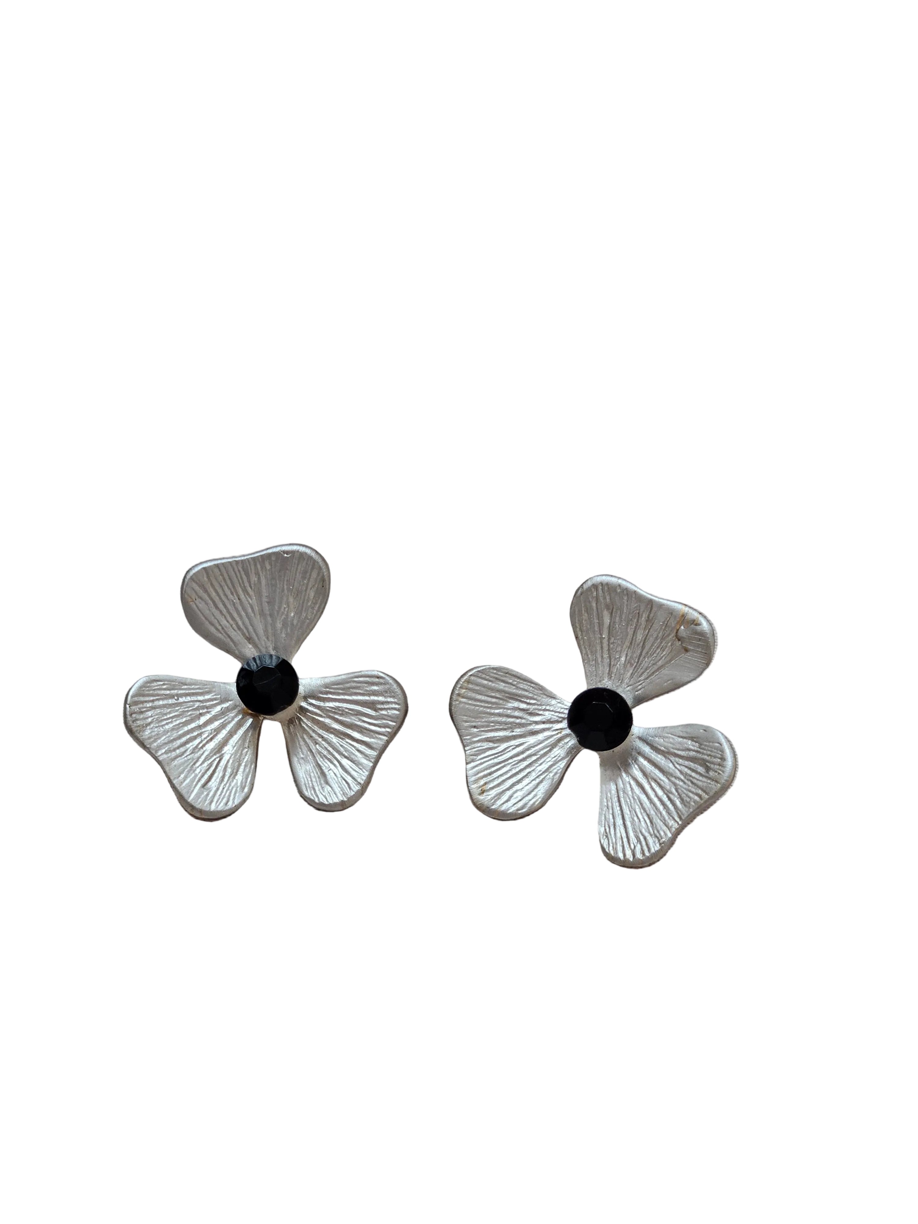 Black Flower Earrings