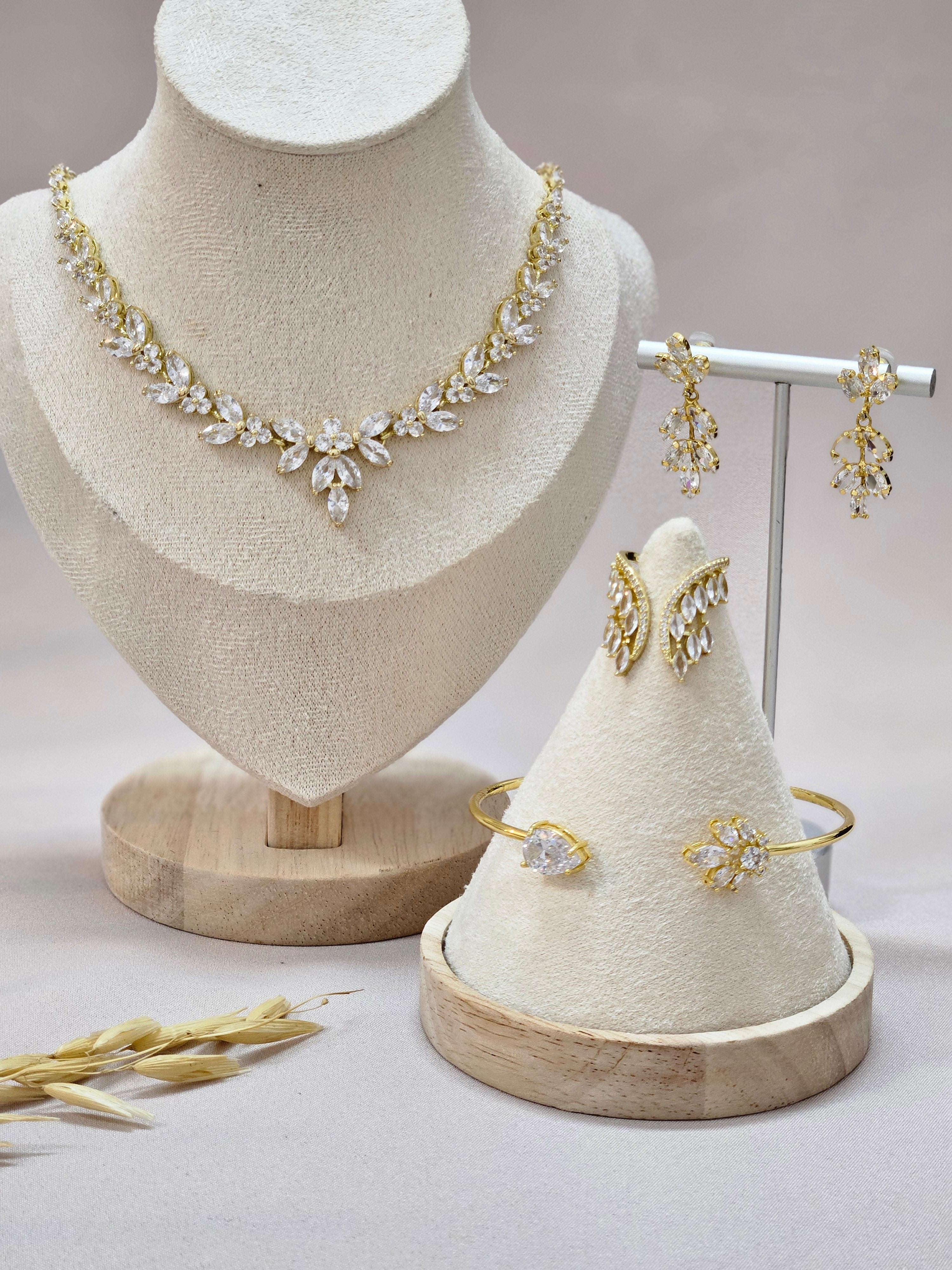 Gold Finish CZ Jewelry set