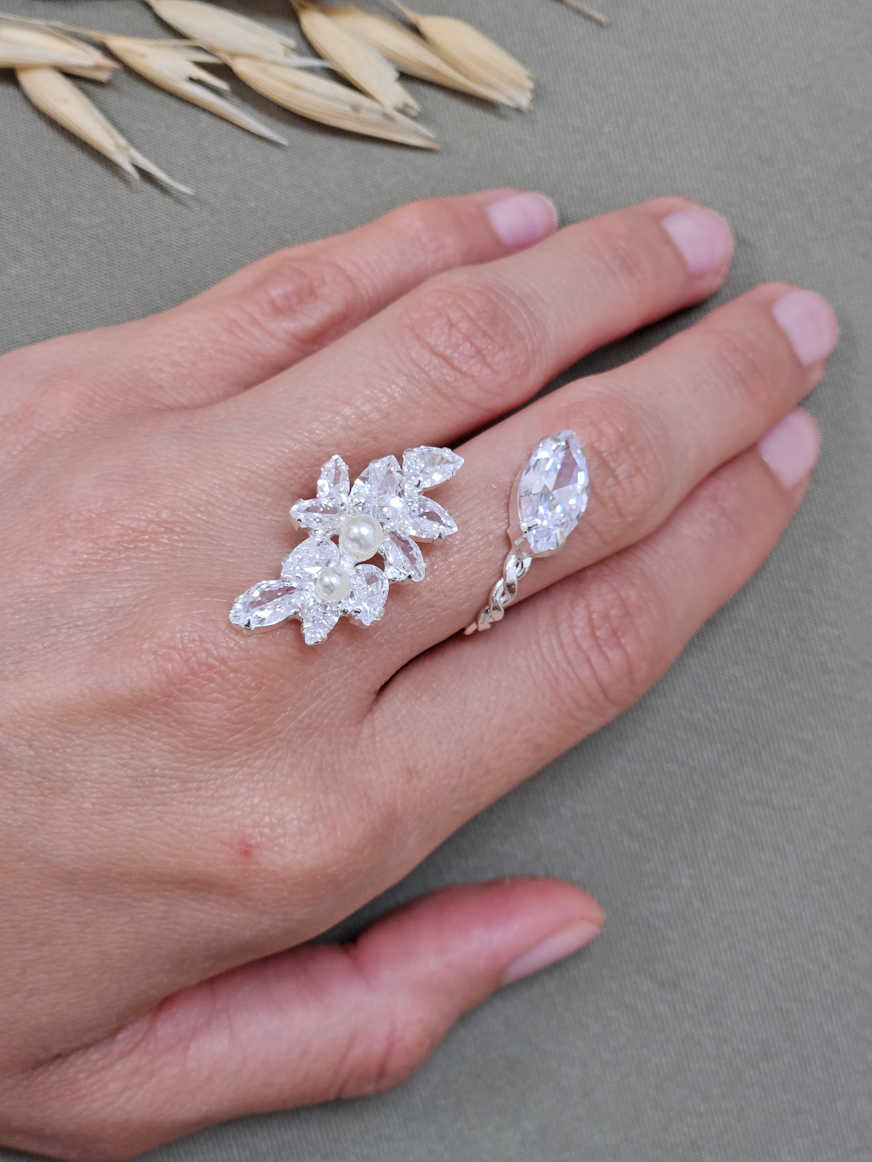 Pearl Leaf Bridal Jewelry