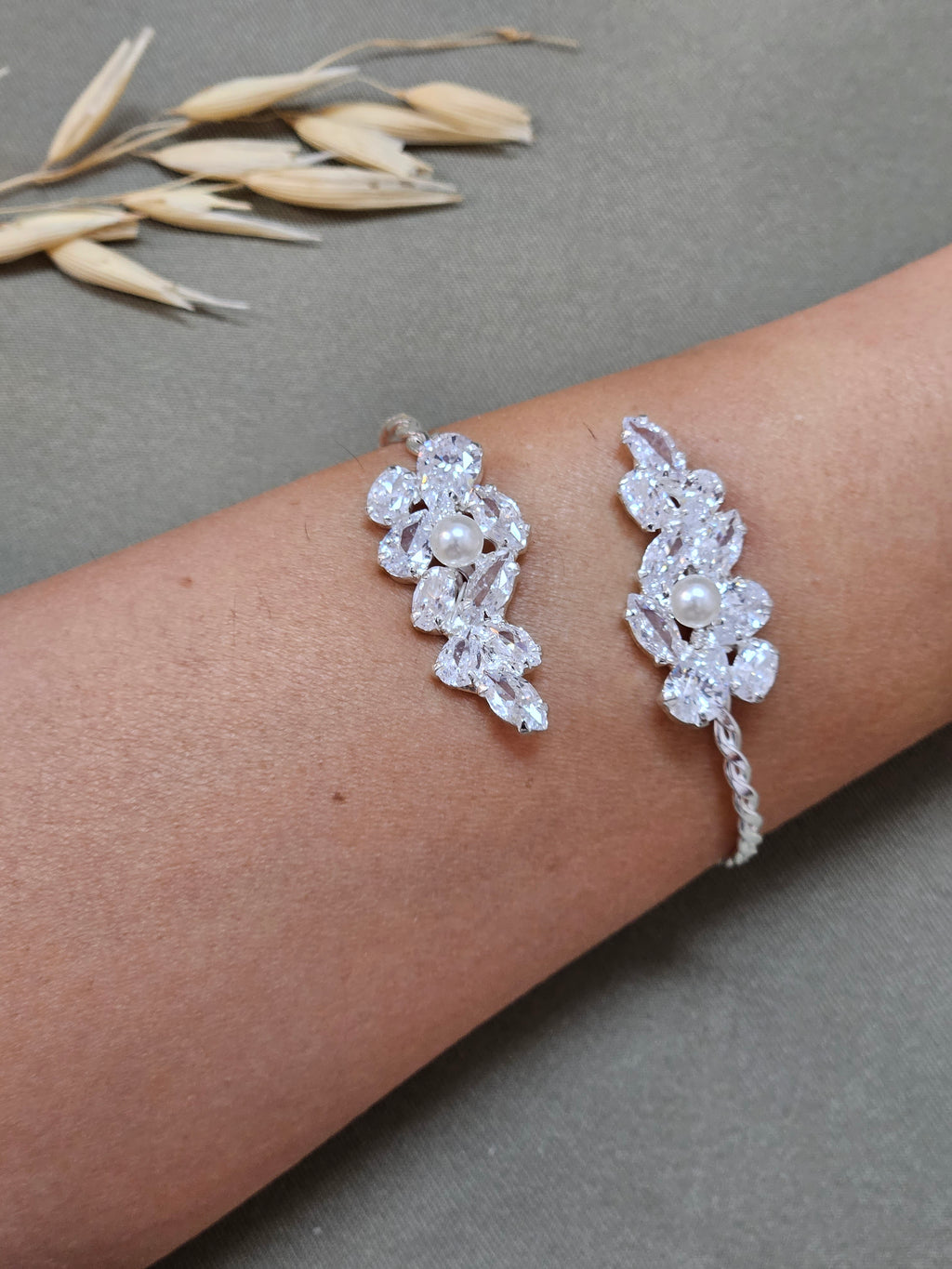 Pearl Leaf Bridal Jewelry