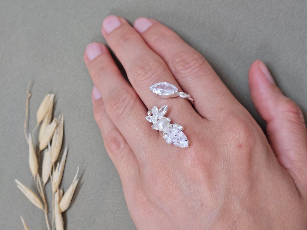 Leaf Silver Bridal Set