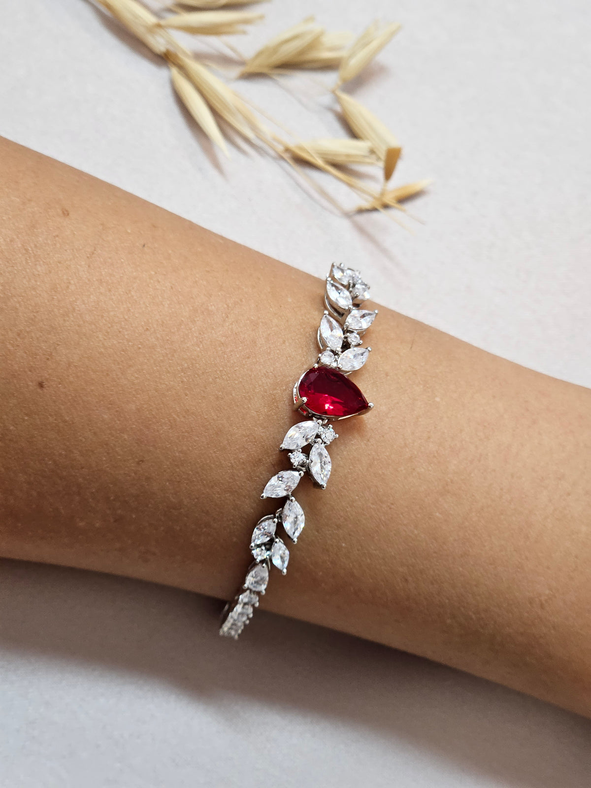 Cherry Red CZ Jewelry Set