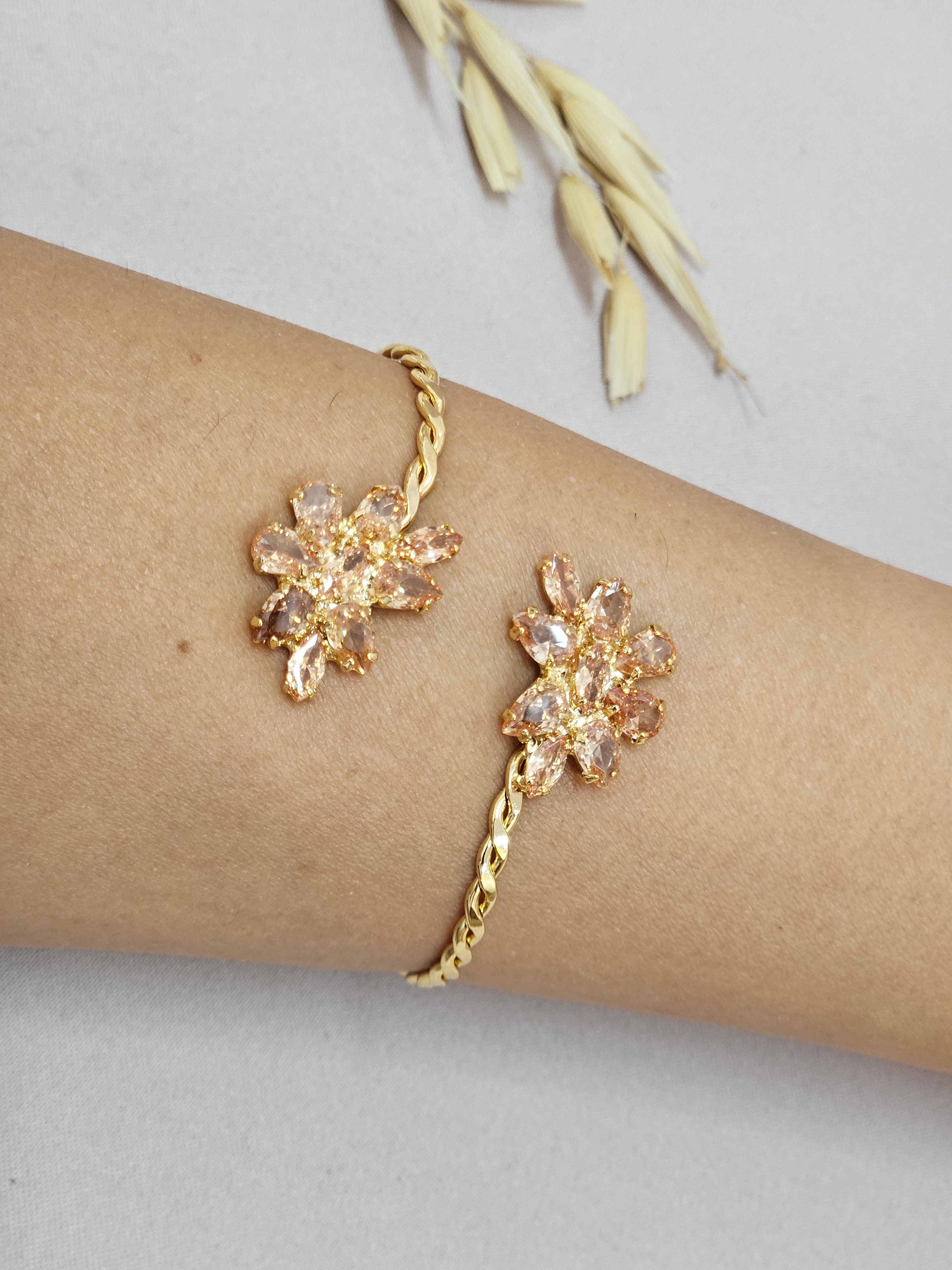 Floral Champagne Jewelry Set