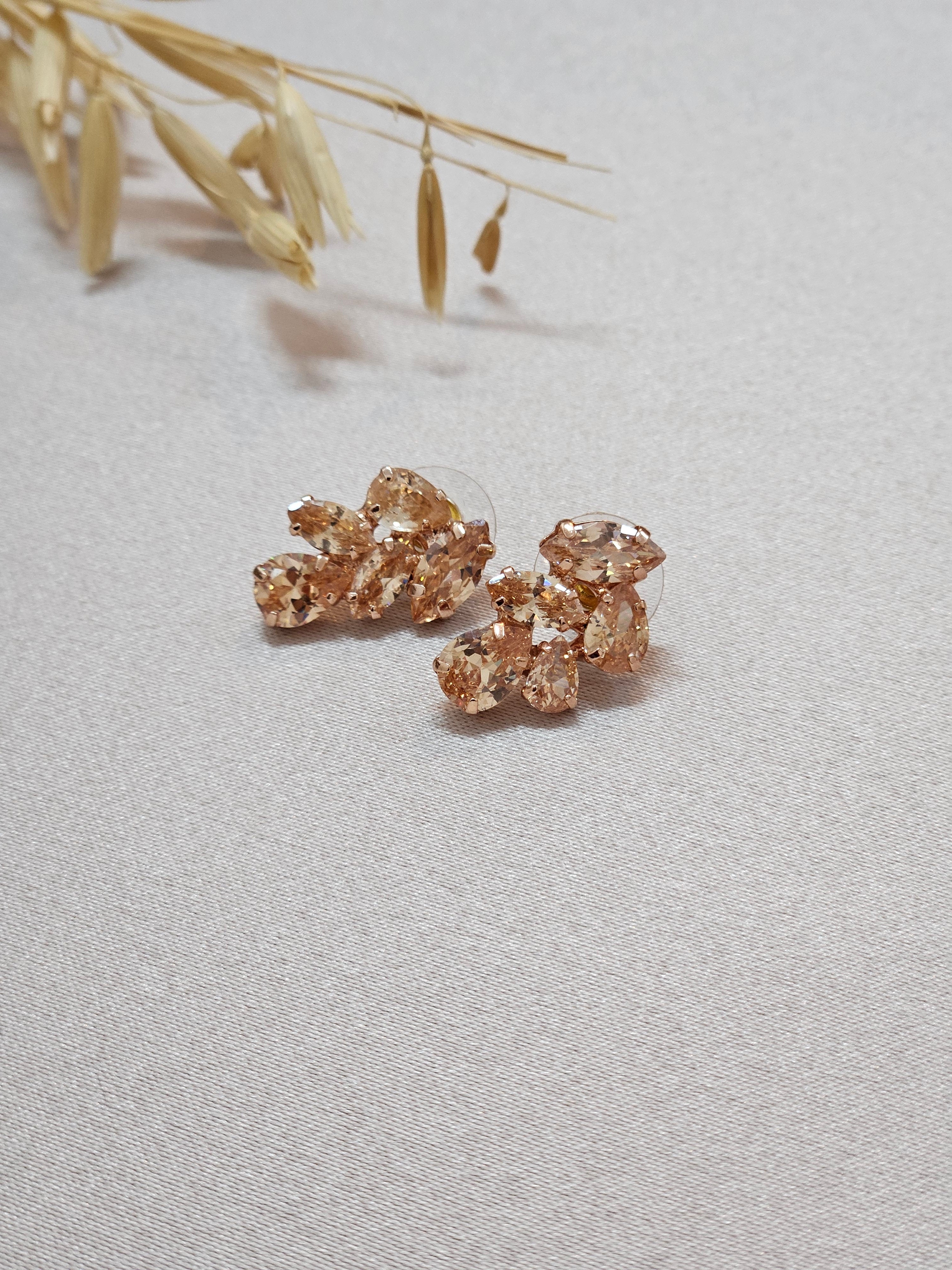 Champagne CZ Stud Earrings