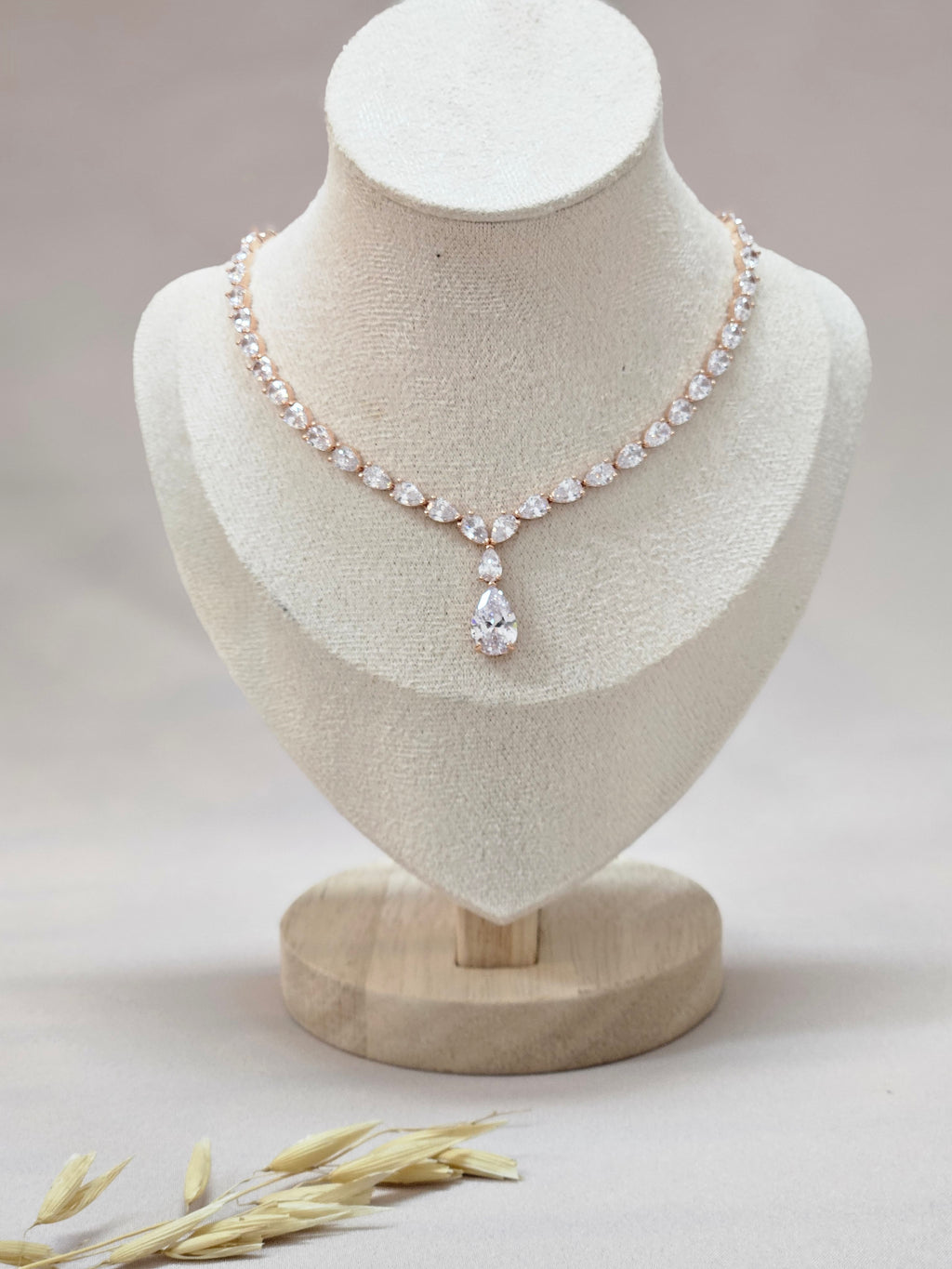 Rose Gold Tear Drop Jewelry Set