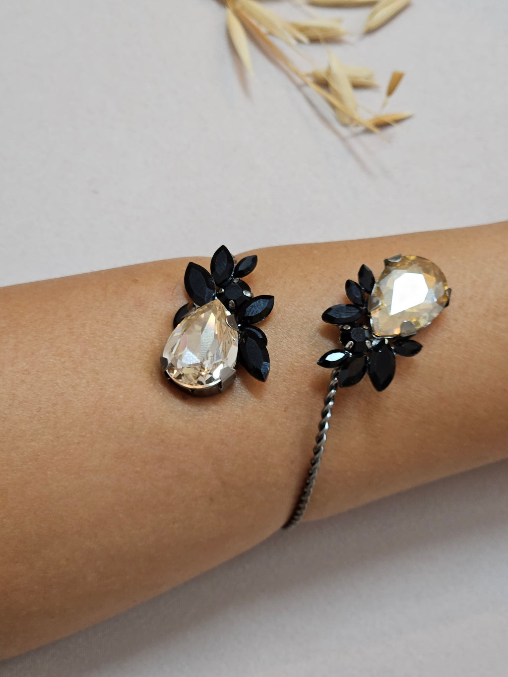 Champagne And Black Jewelry Set