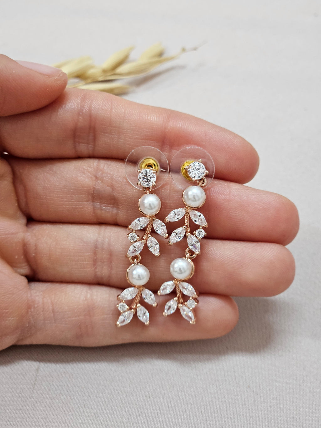 Rose Gold Pearl Jewelry Set