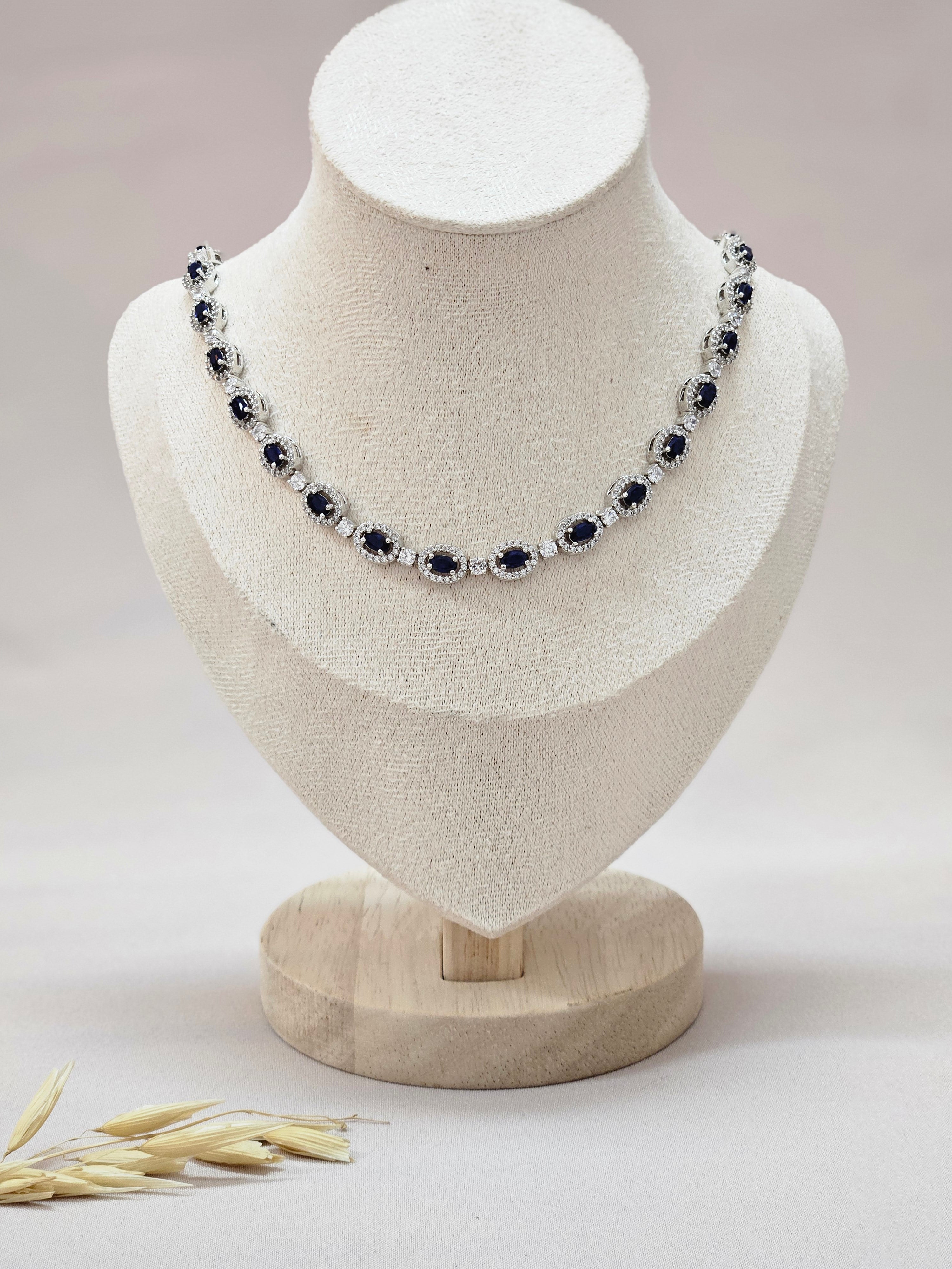 Dark Blue Jewelry CZ Set