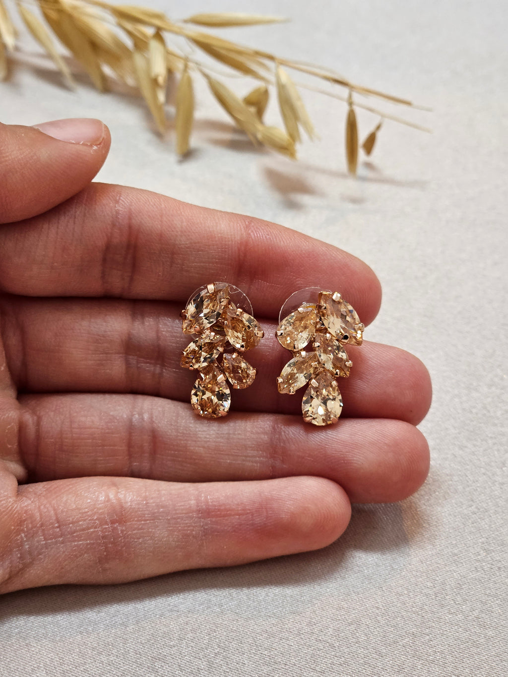 Champagne CZ Stud Earrings