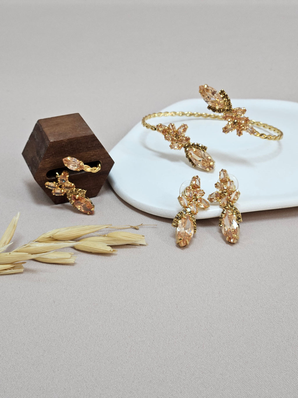 Champagne Bridal Jewelry Set