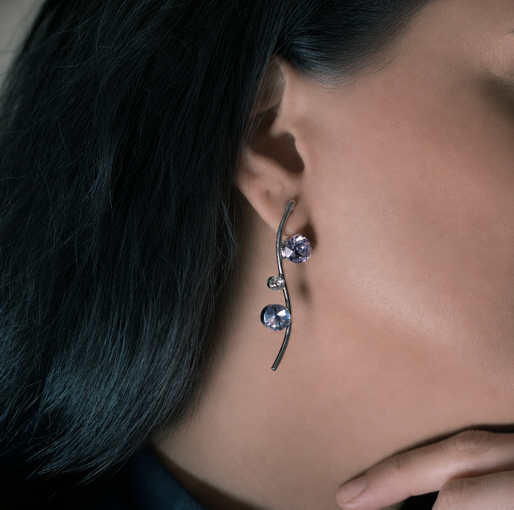 Purple CZ Earrings