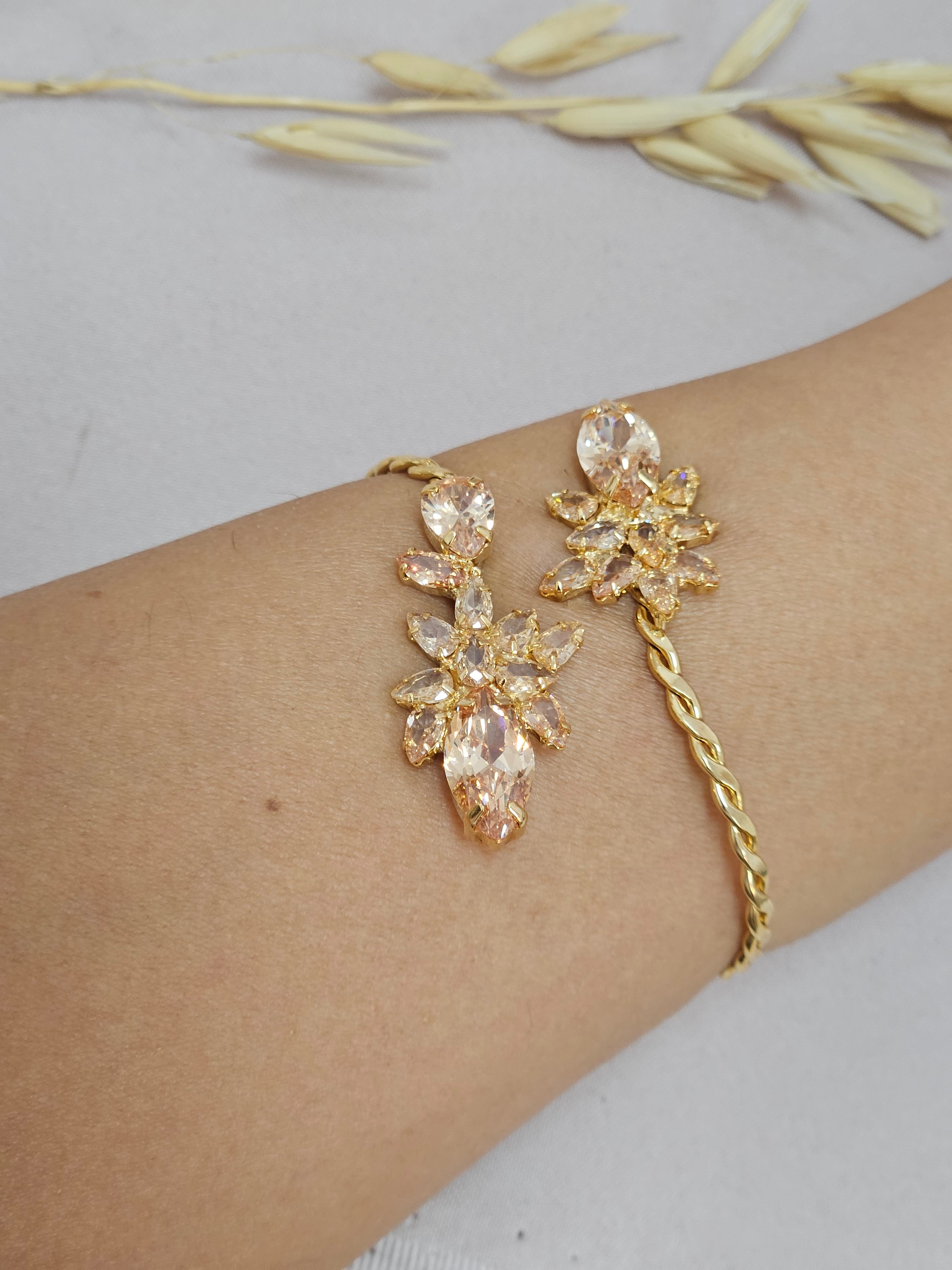 Floral Champagne Jewelry set