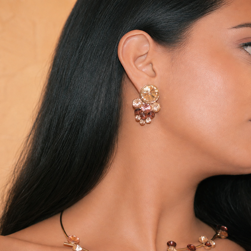 Stud Champagne Earrings
