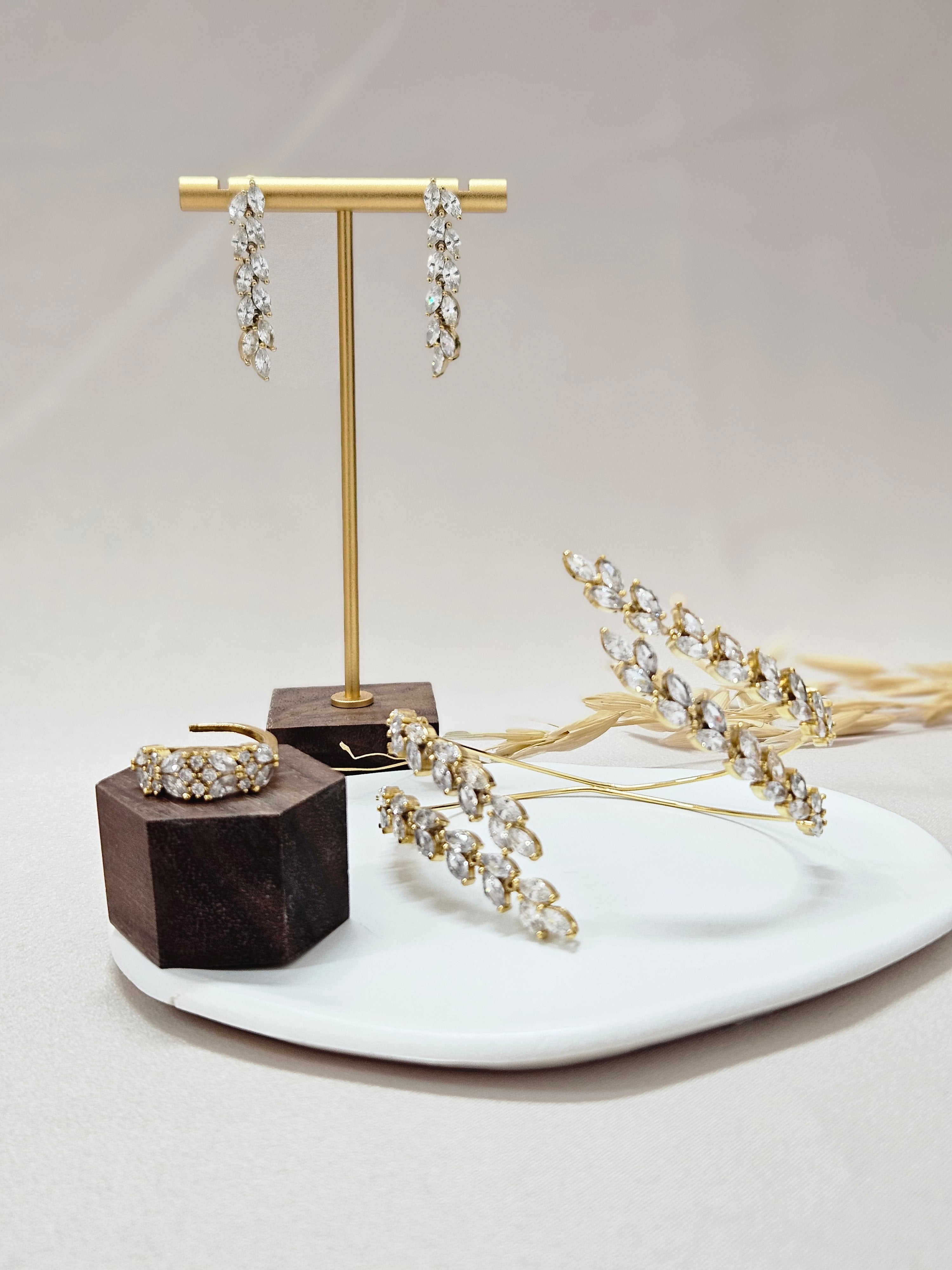 Gold Plated Bridal Jewelry Set - TBSGC